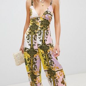 ASOS PASTEL BAROQUE WIDE LEG JUMPSUIT